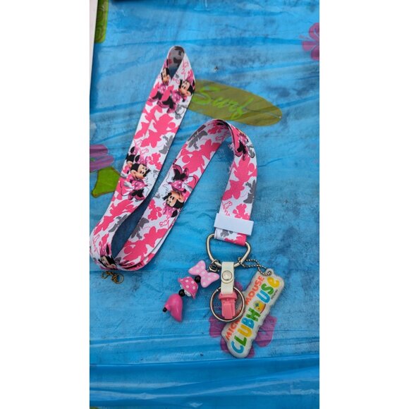 Disney Mickey's Clubhouse Minnie Hot Pink Camo HK Limited Ed Lanyard Necklace - Picture 1 of 3